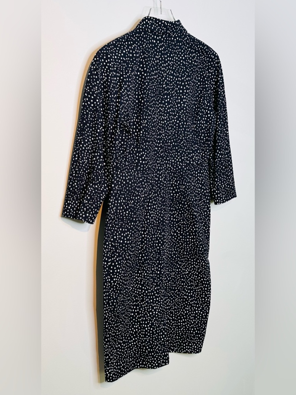 Max Mara Vicky Ruffle Polka Dot Navy Blue White Cotton Poplin Midi Dress - Picture 8 of 16